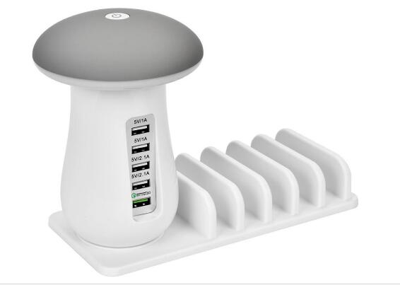 Mushroom LED Light Multi-port USB Charger 