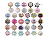 Round Shape Happy Birthday Foil Balloons