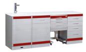 Stainless steel Dental Medical Furniture Cabinet with Sink and drawers